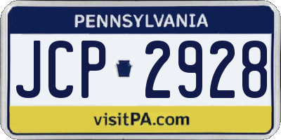 PA license plate JCP2928