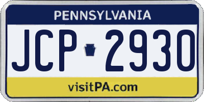 PA license plate JCP2930