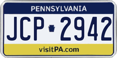 PA license plate JCP2942