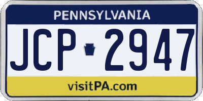 PA license plate JCP2947