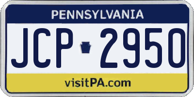 PA license plate JCP2950