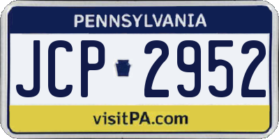 PA license plate JCP2952
