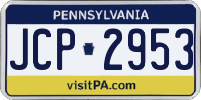 PA license plate JCP2953