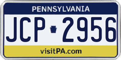 PA license plate JCP2956
