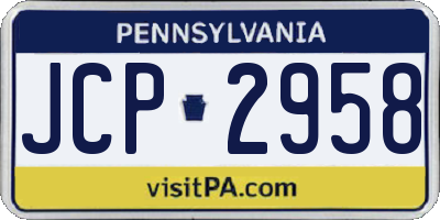 PA license plate JCP2958