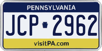 PA license plate JCP2962