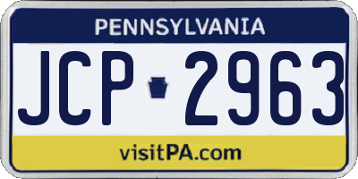 PA license plate JCP2963
