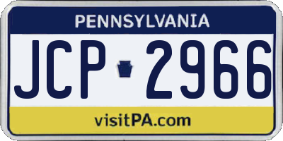 PA license plate JCP2966