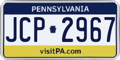 PA license plate JCP2967