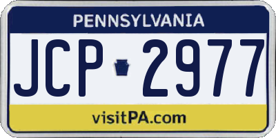 PA license plate JCP2977