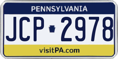 PA license plate JCP2978