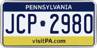 PA license plate JCP2980