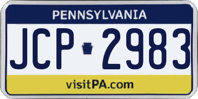 PA license plate JCP2983