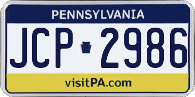 PA license plate JCP2986