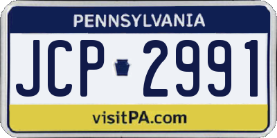 PA license plate JCP2991