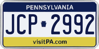PA license plate JCP2992