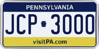 PA license plate JCP3000