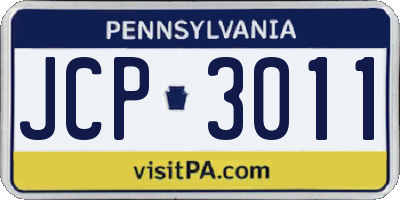 PA license plate JCP3011