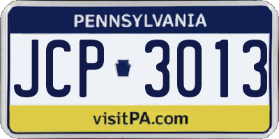 PA license plate JCP3013