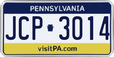PA license plate JCP3014