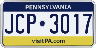 PA license plate JCP3017