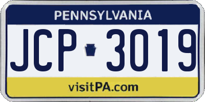 PA license plate JCP3019