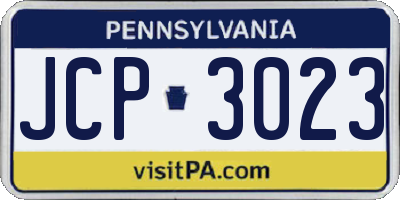 PA license plate JCP3023