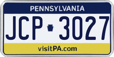 PA license plate JCP3027