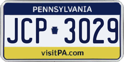 PA license plate JCP3029