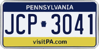 PA license plate JCP3041