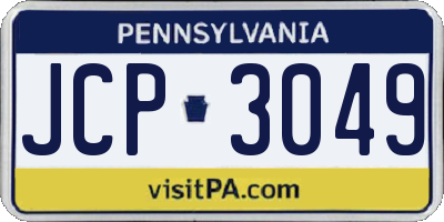 PA license plate JCP3049