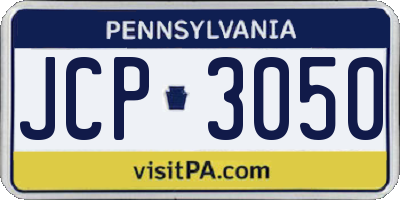 PA license plate JCP3050