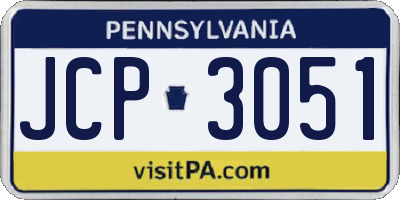 PA license plate JCP3051
