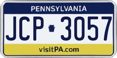 PA license plate JCP3057