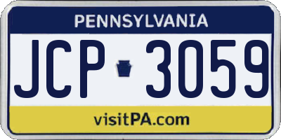 PA license plate JCP3059