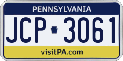 PA license plate JCP3061