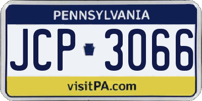 PA license plate JCP3066