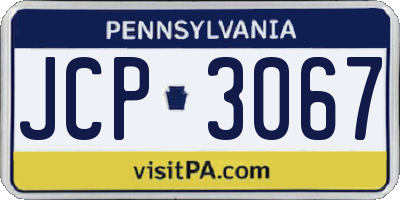 PA license plate JCP3067