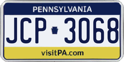 PA license plate JCP3068