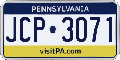 PA license plate JCP3071