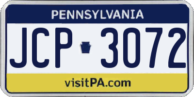 PA license plate JCP3072
