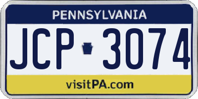 PA license plate JCP3074