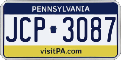 PA license plate JCP3087