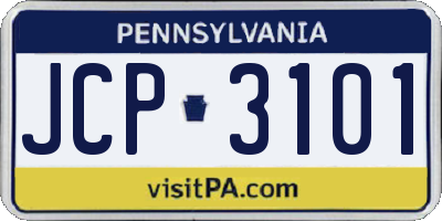 PA license plate JCP3101