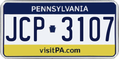 PA license plate JCP3107