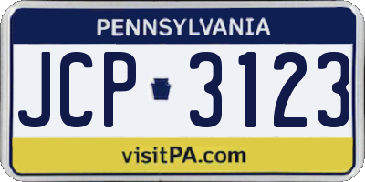 PA license plate JCP3123