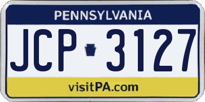 PA license plate JCP3127