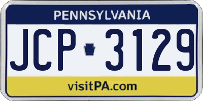 PA license plate JCP3129