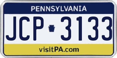 PA license plate JCP3133
