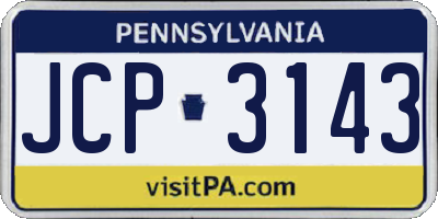 PA license plate JCP3143